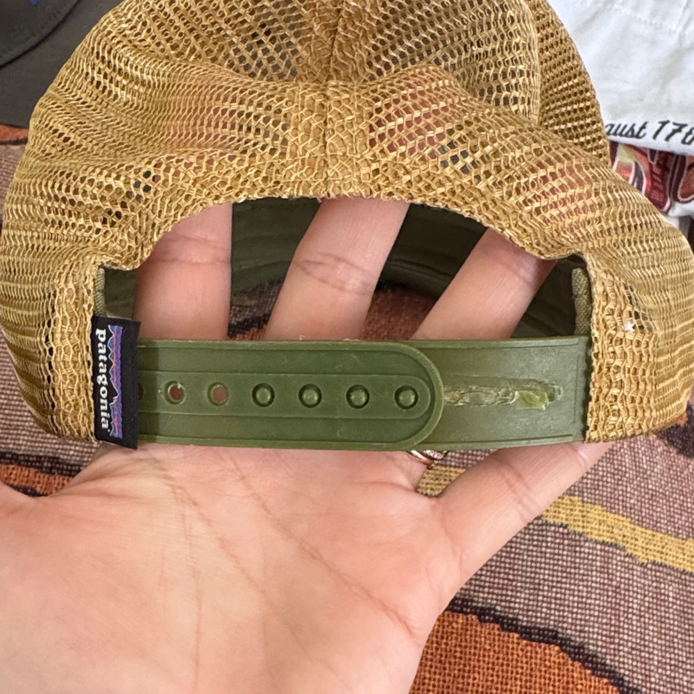 Patagonia Olive Green Trucker Hat with Multicolor Buffalo Patch - Picture 5 of 6